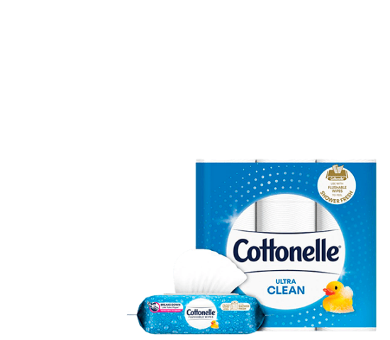 Cottonelle® Ultra Clean Toilet Paper and Flushable Wipes